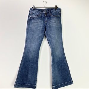 Express medium wash flare jeans
